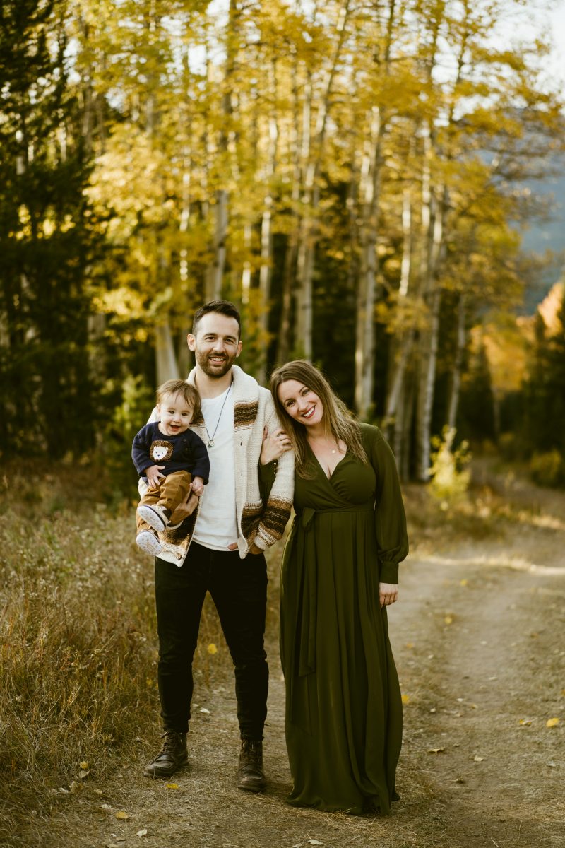 Alycia Owens and her family in the Rocky Mountains in the fall.